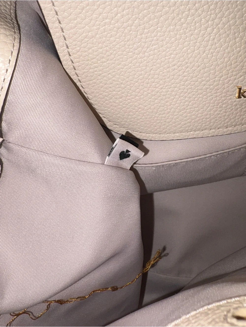 kate spade Cream Pebbled Leather Drawstring Backpack - NWOT - Picture 14 of 14